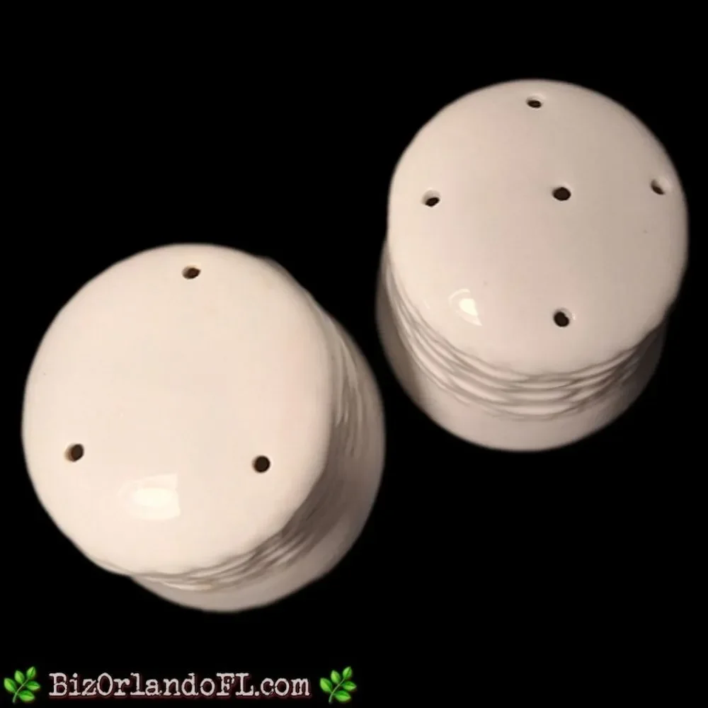 VINTAGE: Gibson Designs Sarasota Salt & Pepper Shakers Embossed Basketweave RARE